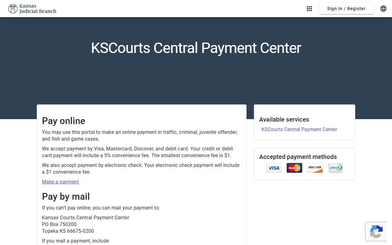 Allen County court dockets and Kansas Central Payment Center source