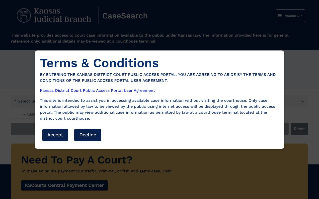 Allen County court records search through Kansas CaseSearch