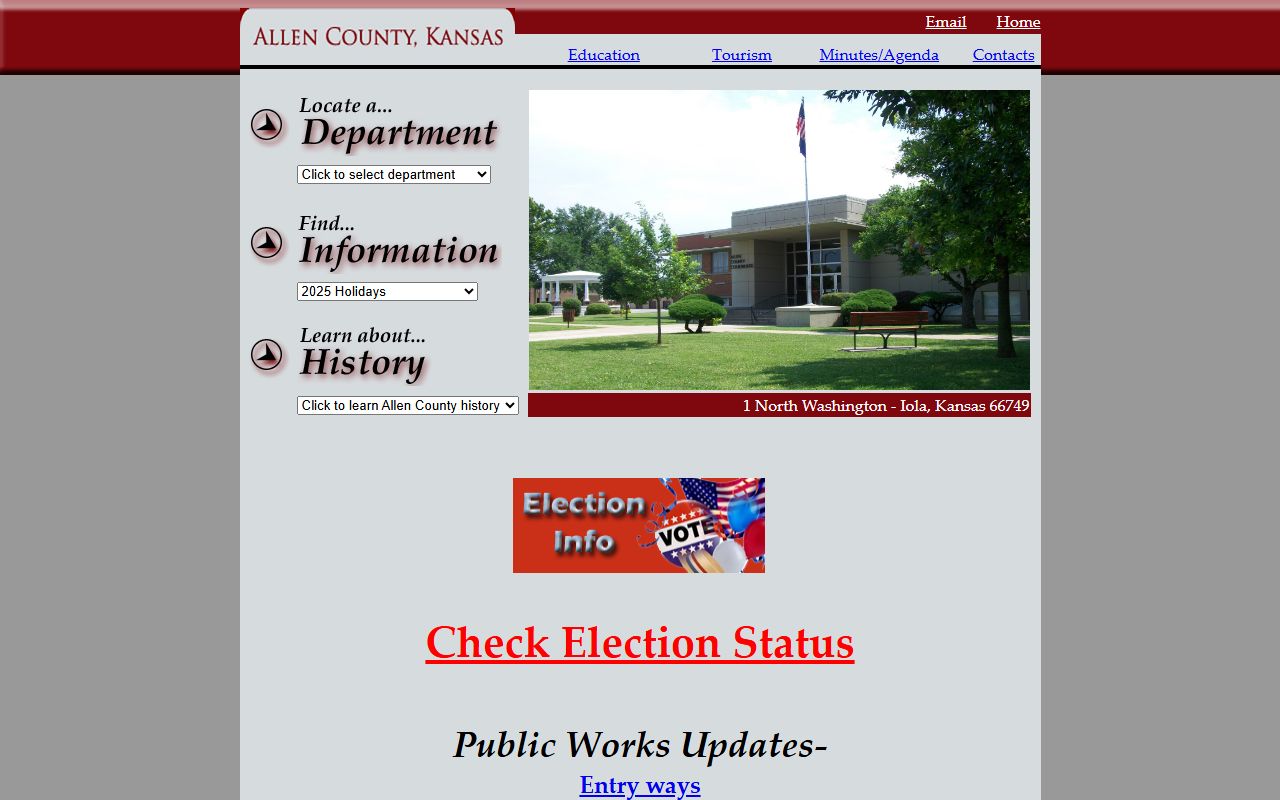 Allen County court records homepage and courthouse address