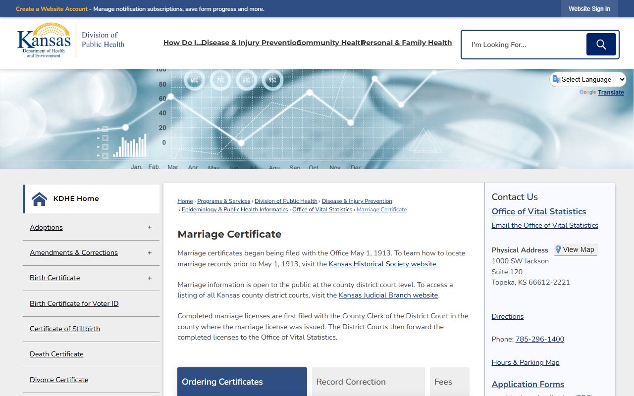 Allen County marriage records KDHE marriage certificate