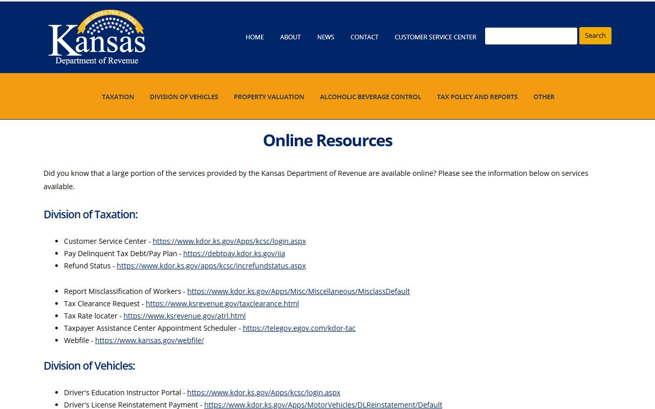 Allen County traffic court records Kansas revenue online services